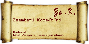 Zsemberi Kocsárd névjegykártya